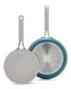 Greenpan Nova 2-pc. 8" And 10" Nonstick Frypan Set In Blue