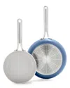 Greenpan Nova 2-pc. 8" And 10" Nonstick Frypan Set In Blue