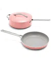Greenpan Nova 3pc Frypan & Saute Pan With Lid Set In Orange