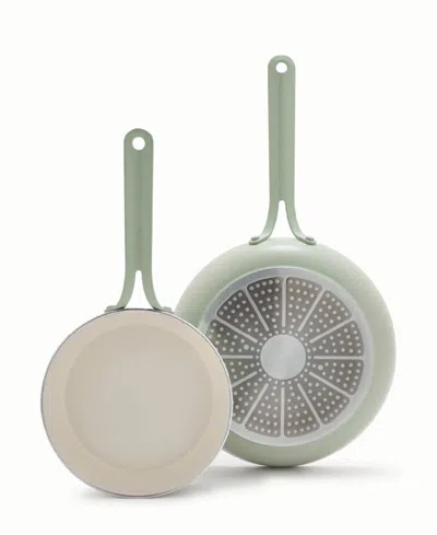 Greenpan Nova Gallery Ceramic Nonstick 2-piece Frypan Set In Green