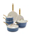 Greenpan Reserve 10-piece Ceramic Nonstick Pan Set In Ocean