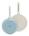 Greenpan Padova Pro 8" & 10" 2-piece Frypan Set In Blue