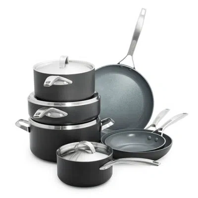 Greenpan Paris Healthy Ceramic Nonstick 11 Piece Cookware Set In Silver;black