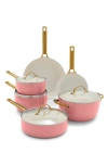 Greenpan Reserve 10-piece Cookware Set In Coral
