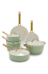 Greenpan Reserve 10-piece Cookware Set In Sage