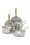 Greenpan Reserve 10-piece Stainless Steel Cookware Set In Silver
