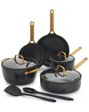 Greenpan Reserve Pro 10-piece Ceramic Nonstick Cookware Set In Black