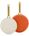 Greenpan Reserve 2-pack 10" And 12" Frypan Set In White