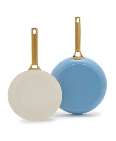 Greenpan Reserve Hard Anodized Aluminum, Stainless Steel 2 Piece Nonstick Frying Pan Set In Sky Blue