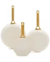 Greenpan Reserve Hard Anodized Healthy Ceramic Nonstick 8 10 & 12 3pc Frying Pan Skillet Set In White