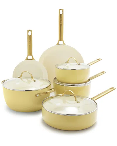 Greenpan Reserve Healthy Ceramic Nonstick 10pc Cookware Set In Yellow