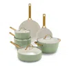 Greenpan Reserve 10-piece Cookware Set In Dark Green