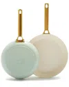 Greenpan Reserve Healthy Ceramic Nonstock 2pc Frying Pan Set In Green
