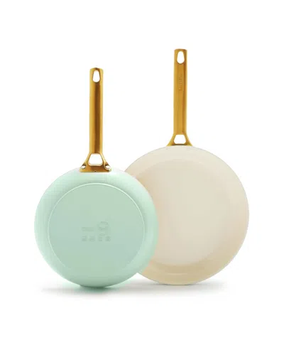 Greenpan Reserve Padova Ceramic 10" & 12" Nonstick Frypans, Set Of 2 In Green