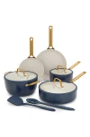 Greenpan Reserve Pro 10-piece Ceramic Nonstick Cookware Set In Blue