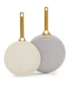 Greenpan Reserve Set Of 2 Ceramic Nonstick Frying Pans In White