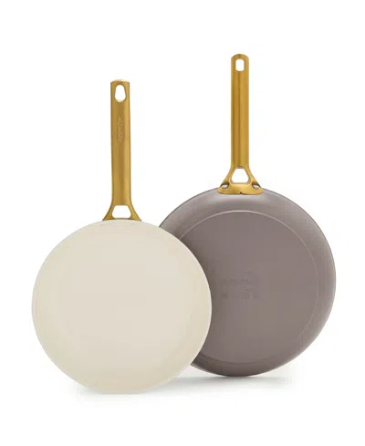 Greenpan Reserve Pro Cream Ceramic Nonstick 10" And 12" Frypan Set In Multi