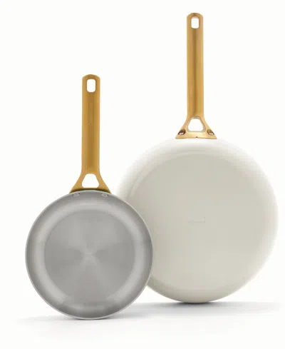 Greenpan Reserve Pro Tri-ply Stainless Steel 2-piece Frypan Set In Cream