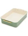 Greenpan Reserve Healthy Ceramic Nonstick Bakeware Rectangular Cake Pan In Green