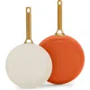 Greenpan Reserve Set Of 2 Ceramic Nonstick Frying Pans In Orange