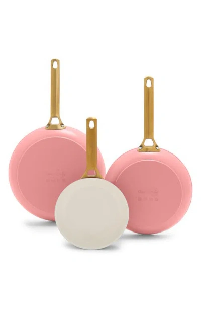 Greenpan Reserve Set Of 3 Nonstick Ceramic Fry Pans In Coral