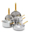 Greenpan Reserve Stainless Steel 10-piece Cookware Set In Silver