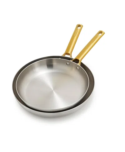 Greenpan Reserve Stainless Steel Frypans, Set Of 2 In Silver