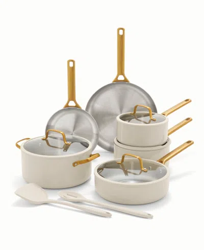 Greenpan Reserve Tri-ply Color Series Stainless Steel 12-piece Cookware Set In Cream
