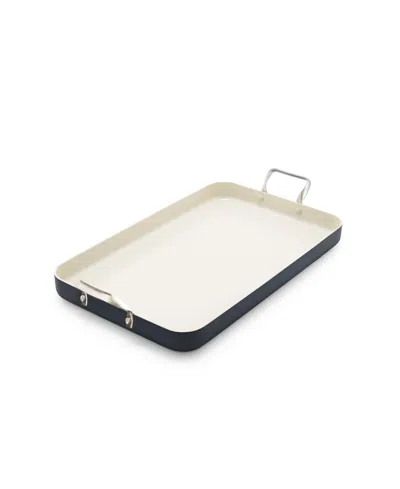Greenpan Rio Healthy Ceramic Nonstick 18" X 11" Double Burner Griddle Pan In Black