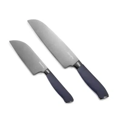Greenpan Titanium 2-piece Santoku Knife Set In Gray