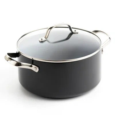 Greenpan Valencia Pro Hard Anodized Induction Healthy Ceramic Nonstick Stock Pot In Gray