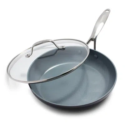 Greenpan Valencia Pro Healthy Ceramic Nonstick 10" Frying Pan With Lid In Black