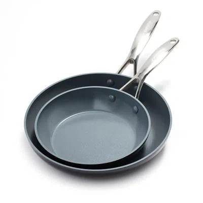 Greenpan Valencia Pro Healthy Ceramic Nonstick 2 Piece Frying Pan Set In Black