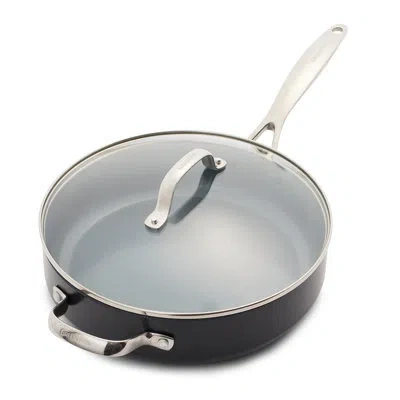 Greenpan Valencia Pro Healthy Ceramic Nonstick 4.5qt Saute Pan With Lid In Gray