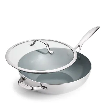 Greenpan Valencia Pro Stainless Steel 12 Covered Wok In Silver