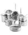 Greenpan Venice Pro 13-piece Stainless Steel Ceramic Nonstick Cookware Set In Stainless Steel