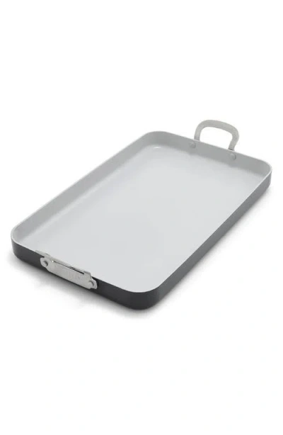 Greenpan X Bobby Flay Ceramic Nonstick Double Burner Griddle In Silver