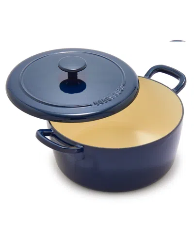 Greenpan X Bobby Flay Enameled Cast Iron 5.5-quart Dutch Oven In Cobalt