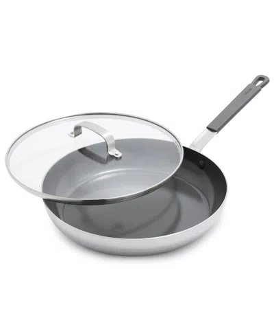 Greenpan X Bobby Flay Nonstick Stainless Steel 12" Frypan With Lid