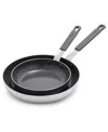 Greenpan X Bobby Flay Nonstick Stainless Steel 8" And 10" Frypan Set In Silver