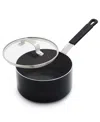 Greenpan X Bobby Flay Professional Grade Ceramic Nonstick 2.53-quart Saucepan With Lid In Black