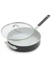 Greenpan X Bobby Flay Professional Grade Ceramic Nonstick 4.5-quart Saute Pan With Lid In Black