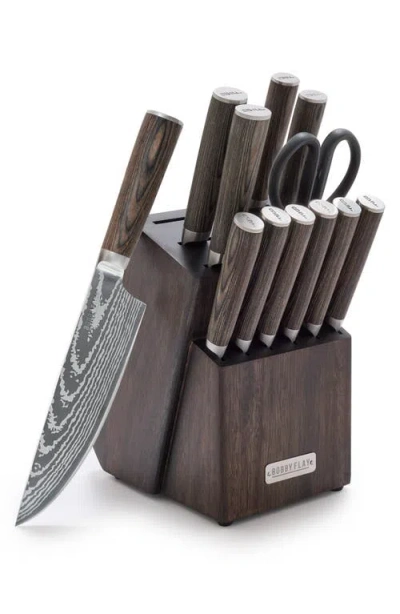 Greenpan X Bobby Flay Stainless Steel 13-piece Knife Block Set In Brown