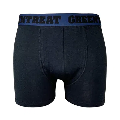 Greentreat Black / Blue Men's Boxers Black, Navy In Black/blue