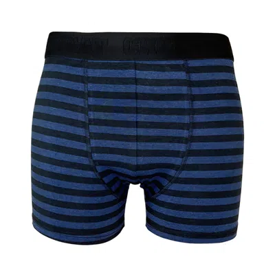 Greentreat Black / Blue Men's Boxers, Stripe Black Navy In Black/blue