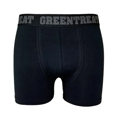 Greentreat Black / Grey Men's Boxers, Black, Charcoal In Black/grey