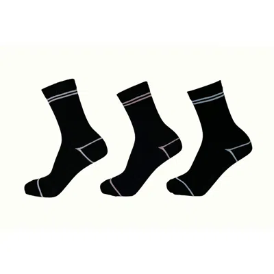 Greentreat Ladies Ankle Socks, Black Contrast Lines