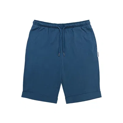 Greentreat Men's Blue Navy Turn-up Lounge Short