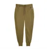 Greentreat Men's Green Khaki Cotton Joggers In Green