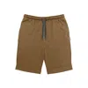 Greentreat Men's Green Khaki Turn-up Lounge Short In Green